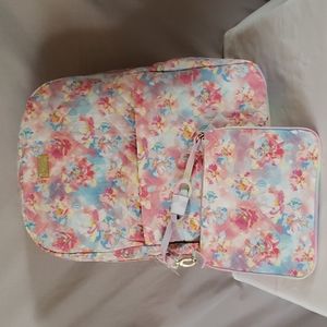 NEW Betsy Johnson Cotton Quilted Backpack With Purse
